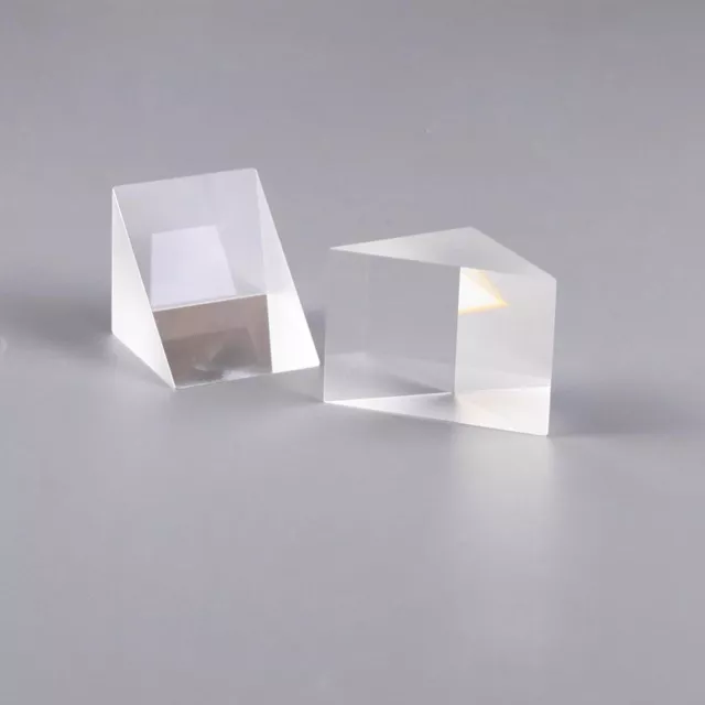 2PCS 35x35x35mm K9 Optical Glass Triangular Right Angle Prism for Research