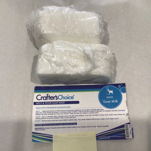 Paquete de 2 libras de jabón de leche de cabra Crafters Choice derretir y verter leche