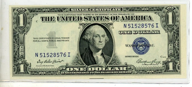 1935-E United States Dollar Currency $1 Silver Certificate # 922