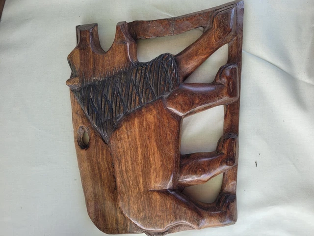 Appendiabiti da parete in legno leone intagliato a mano vintage