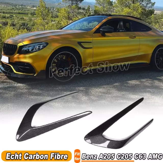 2x Carbon Splitters Flaps Canards Fender Spoiler Für Mercedes C205 A205 C63 AMG