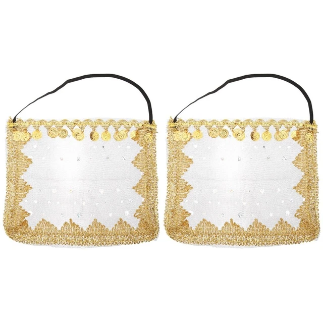 2 Pack Bauchtänzerin-Outfit Tribal-Bauchtanz-Schleier Für Fräulein Zubehör