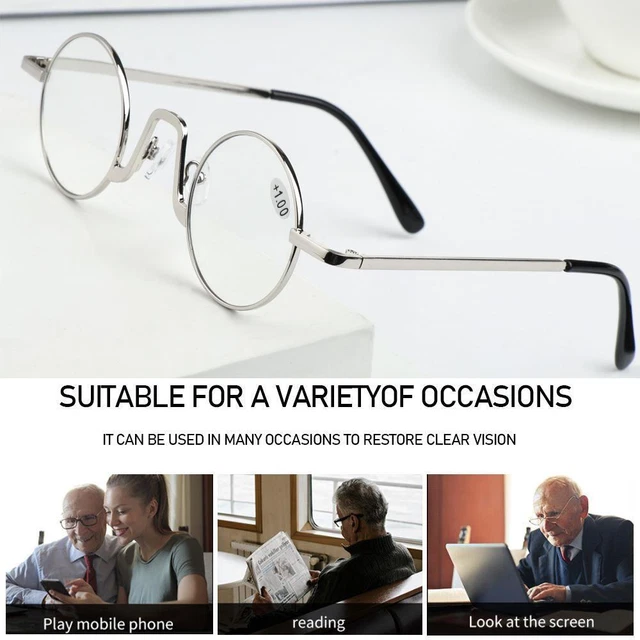 ROUND COMPUTER GRADE Glasses Presbyopic Glasses Reading Glasses Anti ...