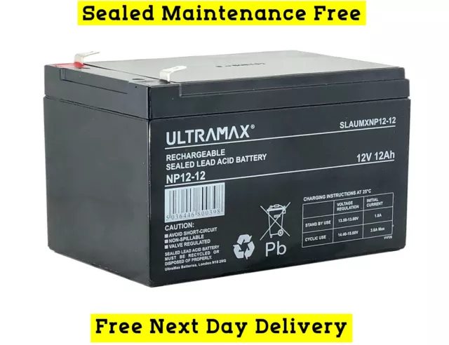 Single Ultramax FNC12120 Sealed Lead Acid VRLA Battery 12V 12Ah SLA12 12