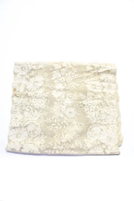 Designer Womens Vintage Floral Lace Scarf Ivory 100" LL19LL