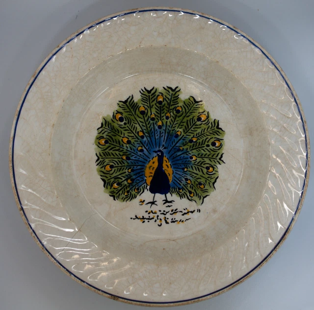 ASSIETTE EN PORCELAINE opaque de Gien, paon EUR 5,00 - PicClick FR