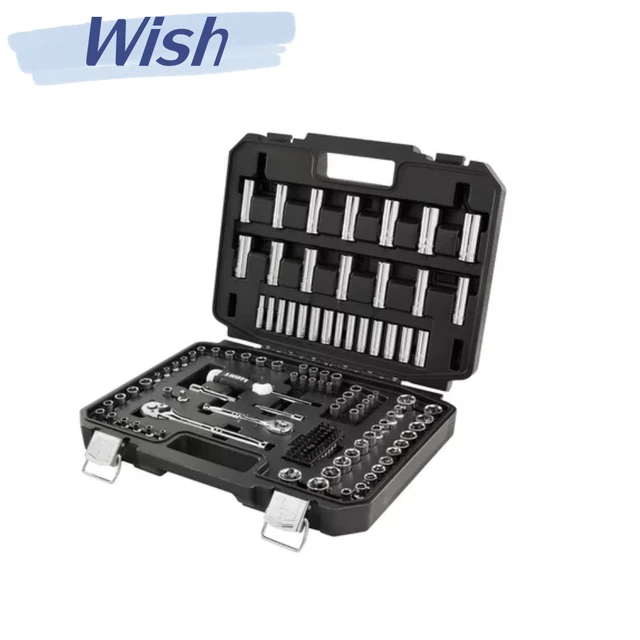New for HART 140-Piece 1/4 and 3/8-inch Mechanics Tool Set Chrome Finish