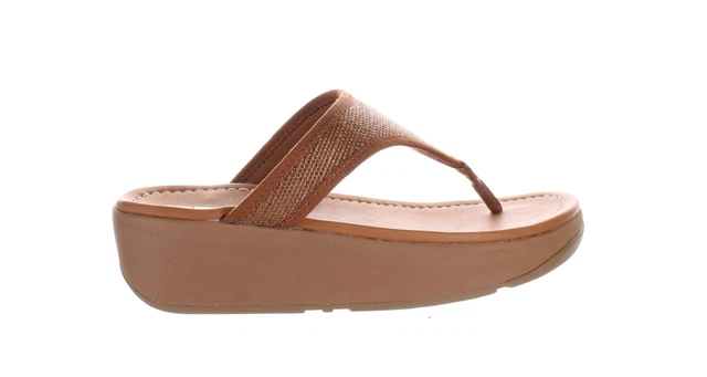 FitFlop Womens Lulu Brown T-Strap Heels Size 8 (2353231)