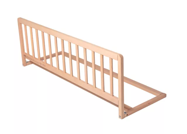 Safetots Childrens Wooden Bed Rail Deluxe Toddler Bed Guard Natural Wood