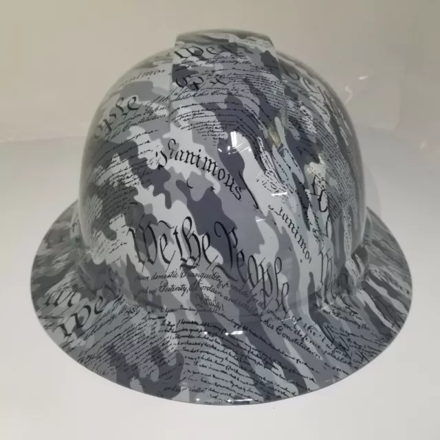 Hard Hat custom hydro dipped OSHA approved FULL BRIM,MILITARY CAMO WE THE PEOPLE