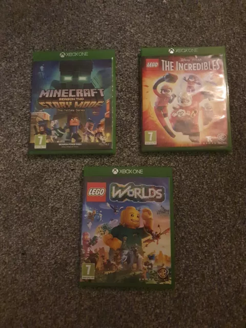 Xbox One Game Bundle - Minecraft Story Mode 2, Lego The Incredibles, Lego Worlds