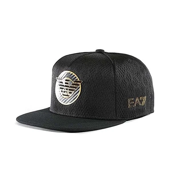 EA7 EMPORIO ARMANI Black Nylon Mesh Snapback Cap 275777 8P508