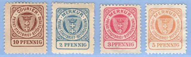 Deutschland Stadtpost Danzig C3 Courier + C4/6 Merkur */(*) = Dantzig City Mail