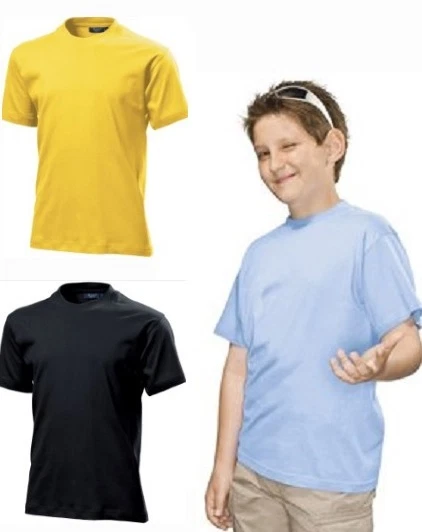 Hanes Tinta Unita Bianco Nero Giallo Bambini Bambine Ragazzi Cotton Maglietta