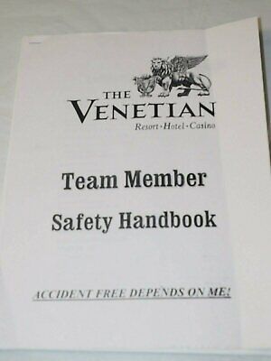 THE VENETIAN RESORT HOTEL CASINO Team Member Safety handbook circa 2000