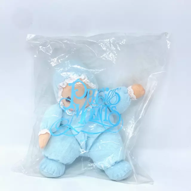 Vintage Precious Moments Blue Baby Boy Doll Dakin 1995 Plush Stuffed Terry