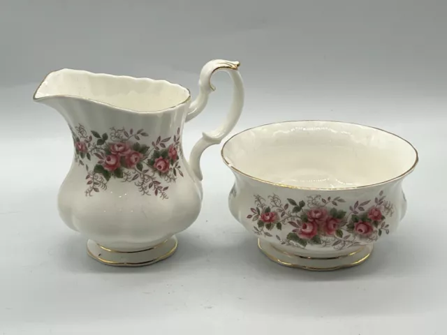 Vintage Royal Albert Lavender Rose Bone China Set Of Milk Cream Jug Sugar Bowl