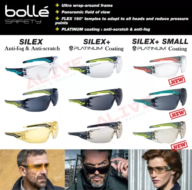 Bolle Safety Glasses Spectacles SILEX Anti-fog Anti-scratch Lens UV Protection