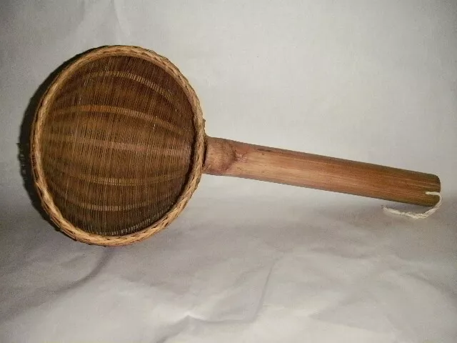 Cucharón De Mimbre Grande, Cuchara Cuchara Escoba Mango Cesta Tejido De Bambú De Colección, Decoración De Pared