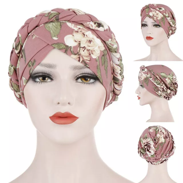 AU Women Floral Chemo Cap Cancer Hat Muslim Hair Scarf Turban Hijab Head Wrap