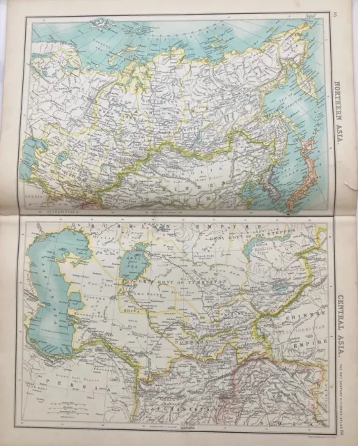 Original/Antique/1902/Map/Northern Asia/Central Asia/Bartholomew/Print