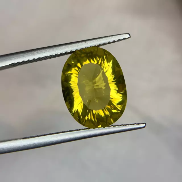 Natural Lemon Quartz Fancy Oval Cut Greenish Yellow Color Loose Gemstone-4.95 ct