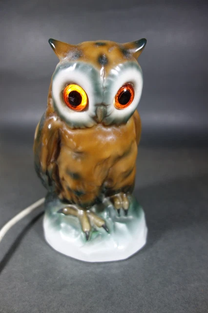 vintage porzellan rauchverzehrer eule 50er jahre porcelain owl smoke eater