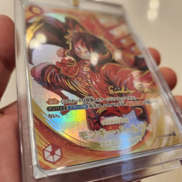 PSA 10 Luffy ST01-012 OP-05 One Piece Card - Eiichiro Oda Signature, Japanese TCG, Super Parallel Rare Foil