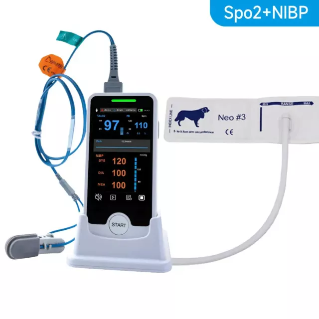 Veterinary Handheld Vital Signs Monitor animal Portable SPO2 NIBP PR