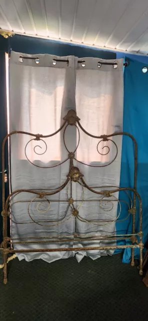 Antique Victorian Bed Frame Vintage complete with rails