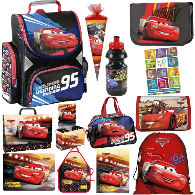 2-in-1 Federmappe & Kosmetiktasche – Cars Lightning McQueen, Mit Personalisiertem Namen