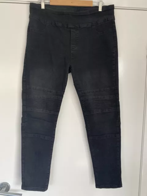 Womens Vine Apparel Black Stretchy Jeans- Sz 18- Ex pre-loved Condition