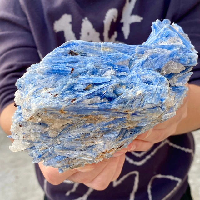2.59LB Rare!! Natural beautiful Blue KYANITE with Quartz Crystal Specimen Rough.