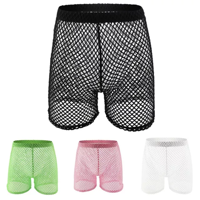 Transparent Mesh Boxers Trunks Shorts for Men's Home Pajamas and Comfort Wear