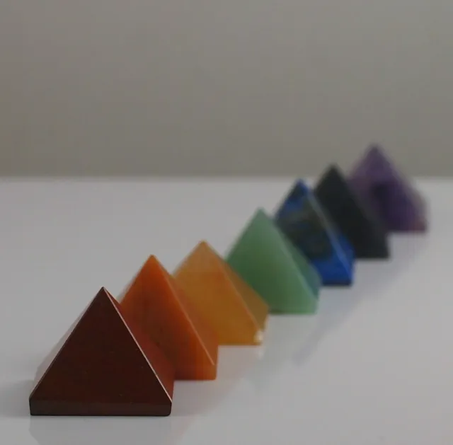 7-Piece Chakra Pyramid Set, Reiki Healing Energy
