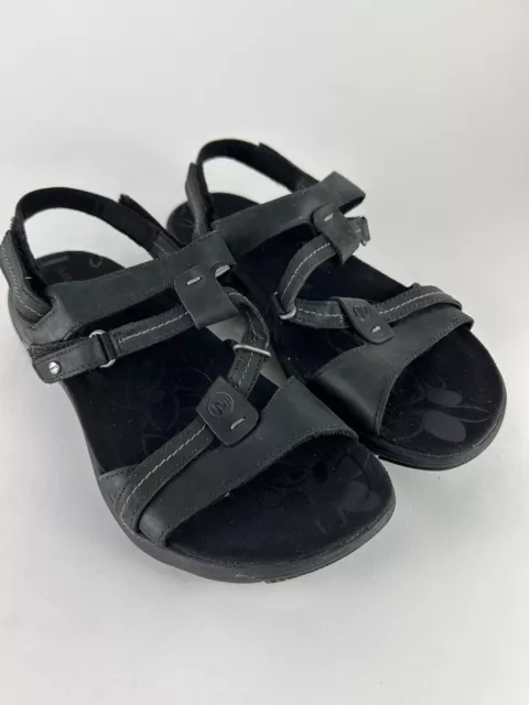 MERRELL SWIVEL BLACK Leather Slingback Sport Sandals Women's 8/39 VGC $28.00 - PicClick