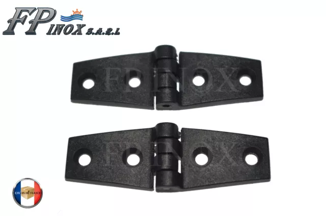 Charnière ( Lot de 2 ) Nylon renforcée Noir 84x27mm