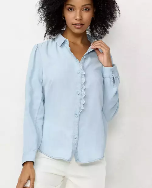 NWT LC Lauren Conrad Button Front Denim Chambray Shirt Plus Size 2X