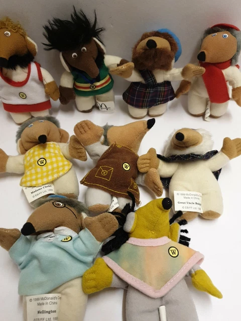 Bundle of 9 McDonald soft toy Wombles - 1999