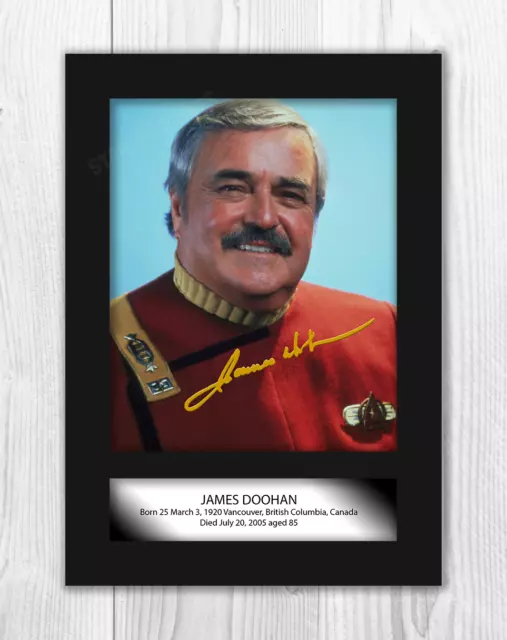 James Doohan Star Trek Scotty A4 signed mounted poster Choice of frame