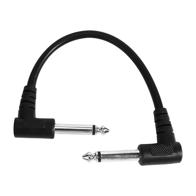 3Xng .35mm Patch Pedal Cable 21cm Right Angle Cord Copper Wire Guitar A4W3 3