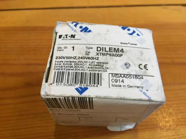 Eaton/Möller Power Contactor AC-3 4P DILEM4 G 240V 3