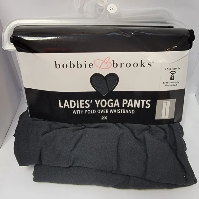 NEW 2 PACK Bobbie Brooks Black Ladies' Yoga Pants W/ Fold Over Waistband  2XL $13.99 - PicClick