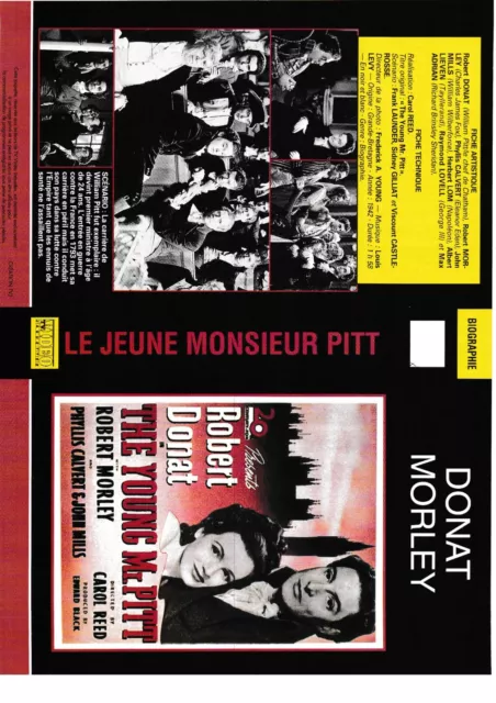 JAQUETTE VHS (seule) : CAROL REED - LE JEUNE MONSIEUR PITT