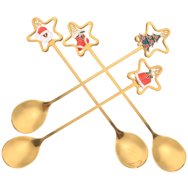 4 pz kit cucchiai di Natale multiuso festa in acciaio inox per festa di Natale