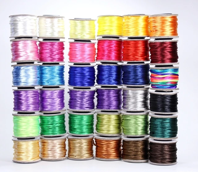 (0,30€/m) 10m Rolle Satinschnur Satinkordel 2mm Flechtkordel Makramee Farbwahl