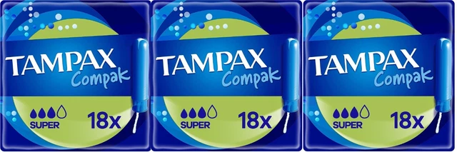 54 aplicador plástico de protección/discreción súper tampones compacto Tampax