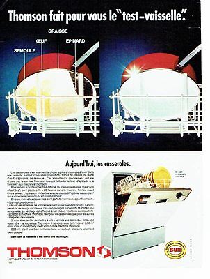 PUBLICITE  1974    THOMSON  lave vaisselle test verres 
