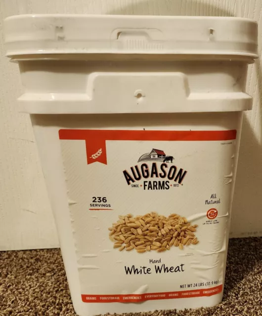 Augason Farms Hard White Wheat Emergency Food Storage 24lb NEW