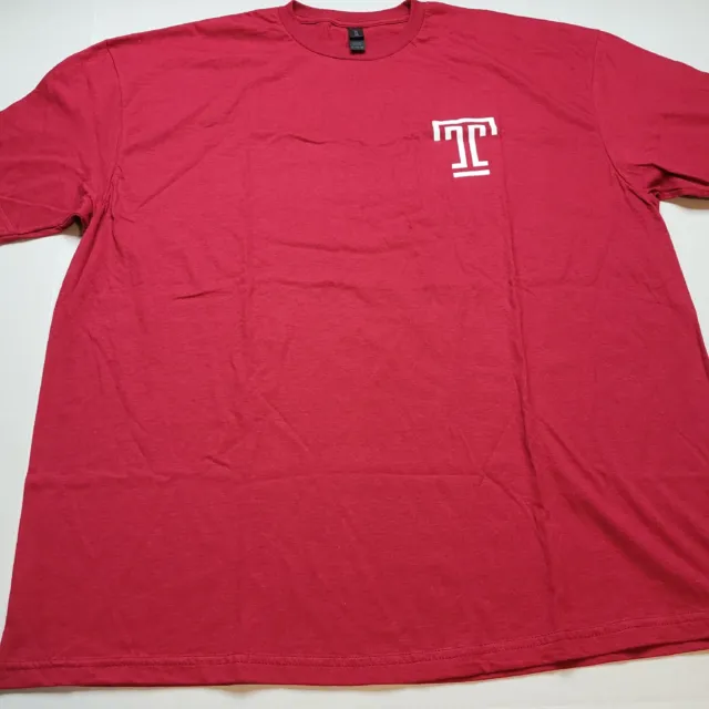 Temple University T-Shirt Mens 3XL Red Tee Short Sleeve 🐷80